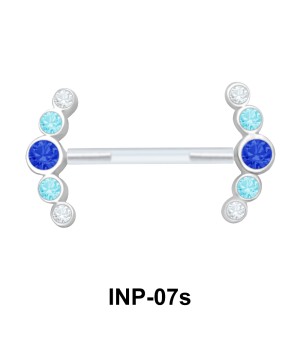 Multiple Rhinestone Double Nipple Piercing INP-07s